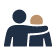 Icon representing a worker offering support to a colleague, symbolizing wrongful death claims under workers' compensation, and the need for legal assistance.