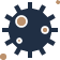 COVID-19 virus icon symbolizing health and safety concerns, relevant to Workers Compensation Lawyer cases related to workplace infections.